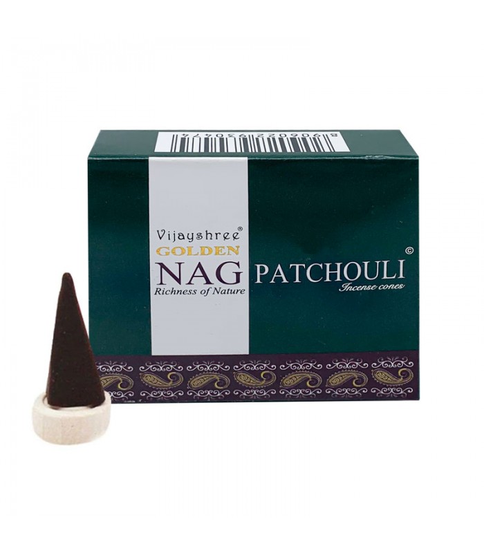 Incienso Vijayshree Golden Nag Patchouli 10 Conos