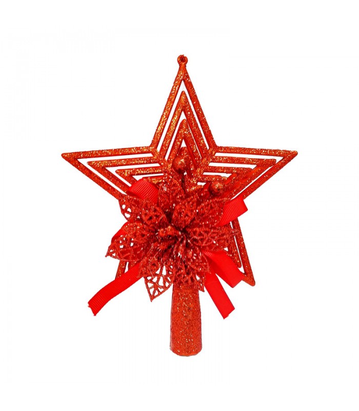 Adorno Decorativo Estrella Para Arbol 18cm - COLORIDO