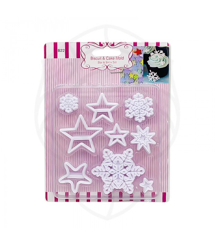 Molde Para Galletas Estrellas & Copos de Nieve