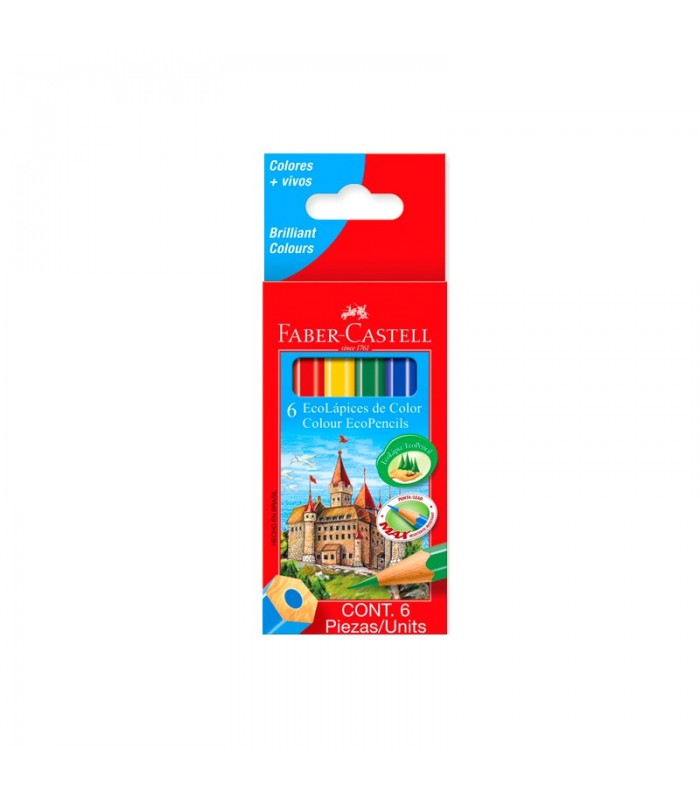 Lapiz de Colorear Faber Castell 6 colores Pequeño – Multiservicios San Luis