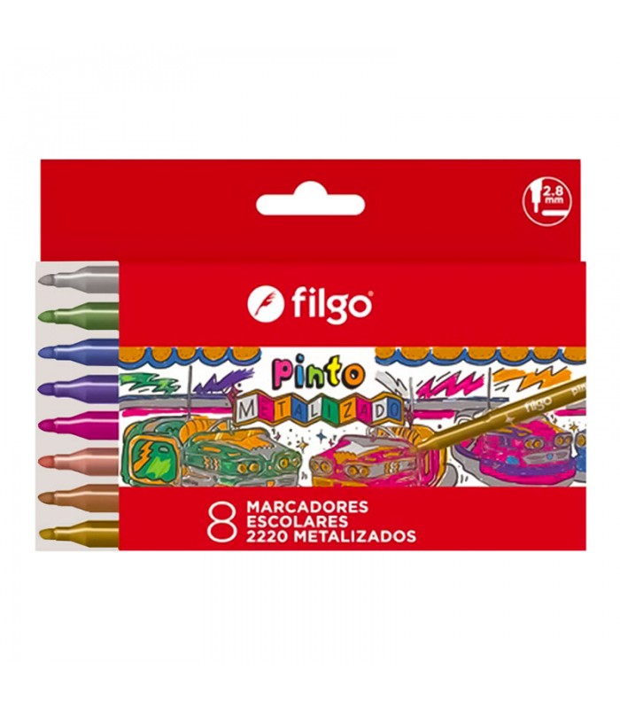 Pincel Marcador Filgo 8 Colores Metalizados