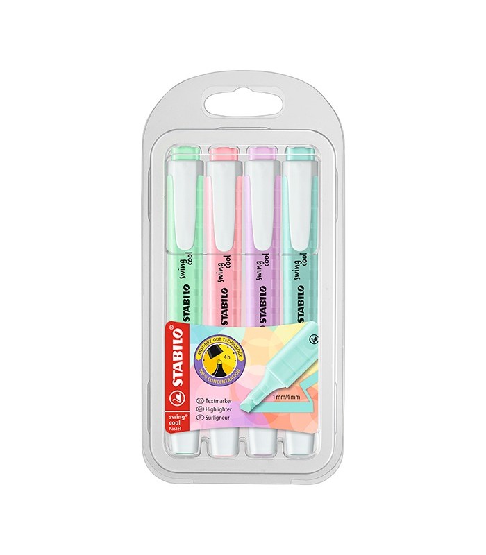 Resaltadores Stabilo Marca Texto Swing Cool 4 Colores Pastel