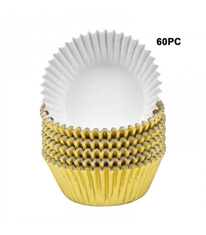 Papel Para Cupcake Metalizado 60 Piezas