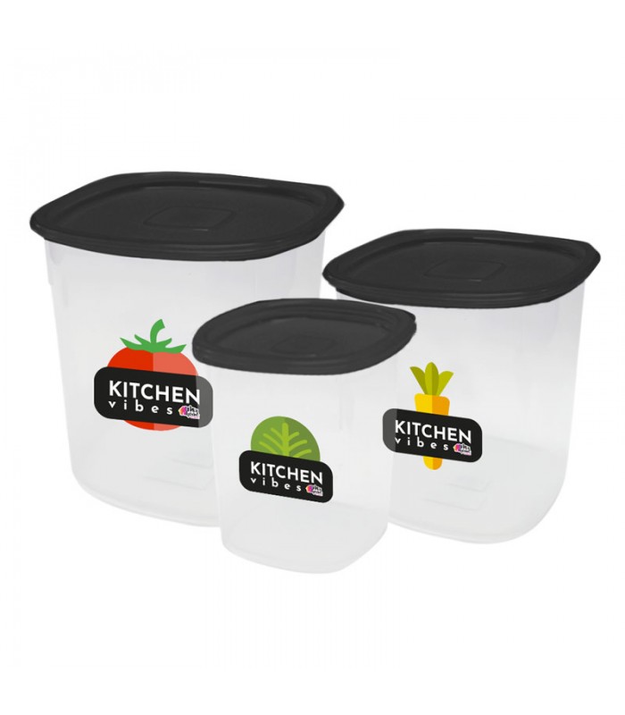 Kit de 3 Taper Contenedor de Cocina