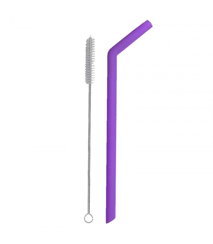 Pajita de Silicona Jumbo con Limpiador - Colorido