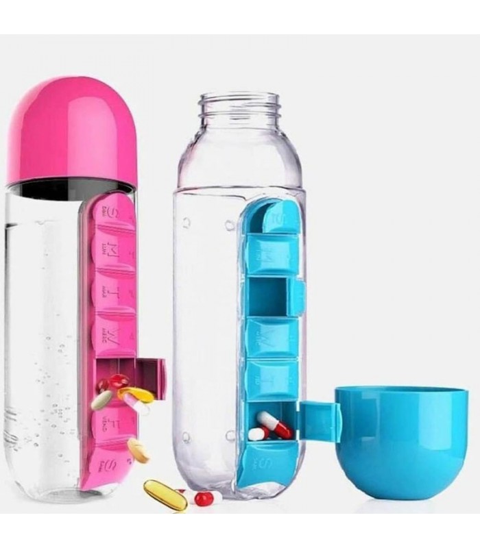 Botella Con Organizador Porta Pastillas