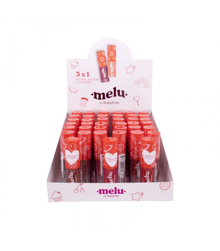 Blush Batom e Sombra 3en1 Melu Ruby Rose
