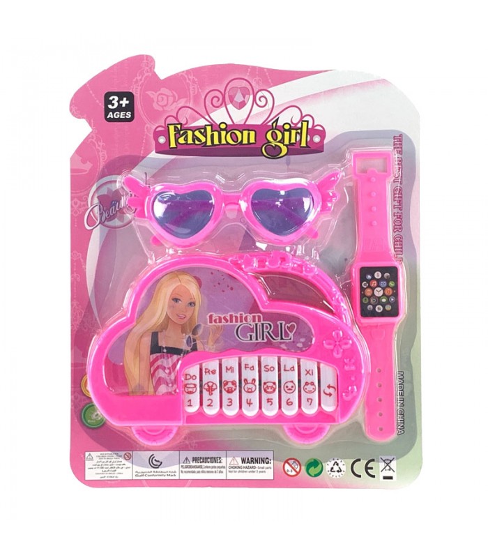 Cart Fashion Girl Piano Reloj y Lentes