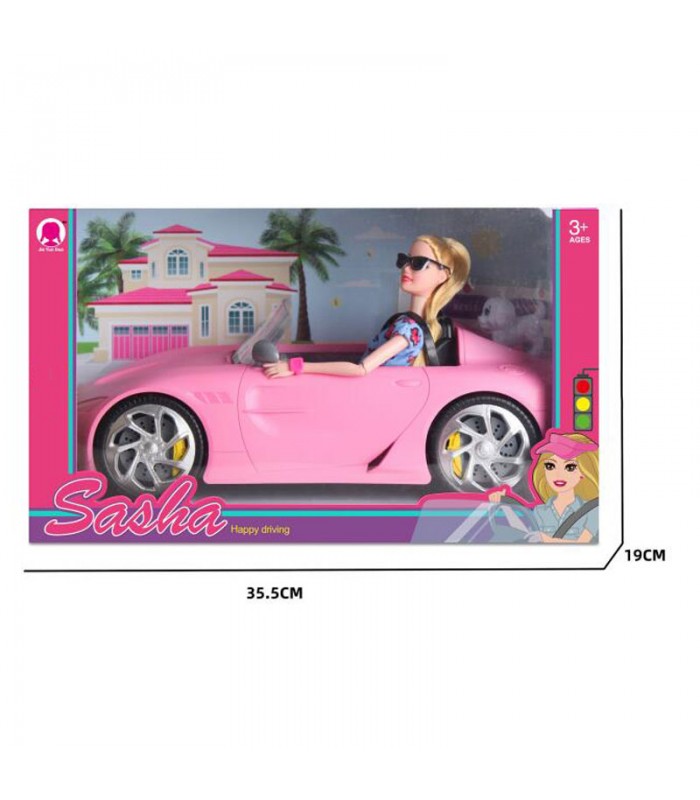 Auto con Muñeca Sasha Doll 35x19cm