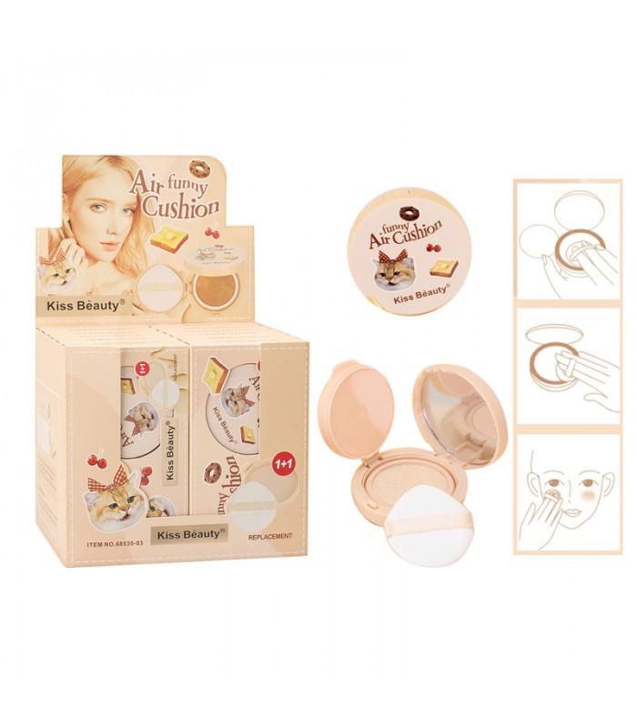 Base Air Cushion Facial con Refil Kiss Beauty