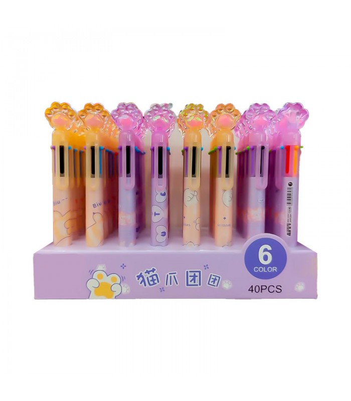 Boligrafo Multicolores con Diseño de Huella