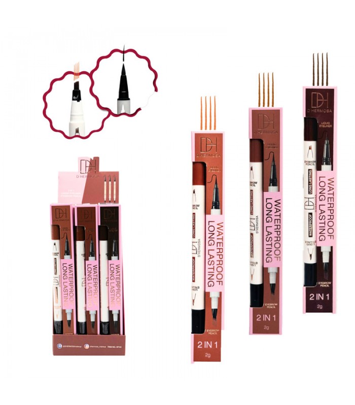 Delineador Waterproof Dhermosa 2 en 1