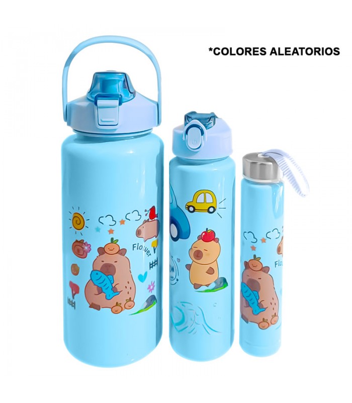 Kit Hoppy de 3 Piezas Diseño de Capibara - Variado