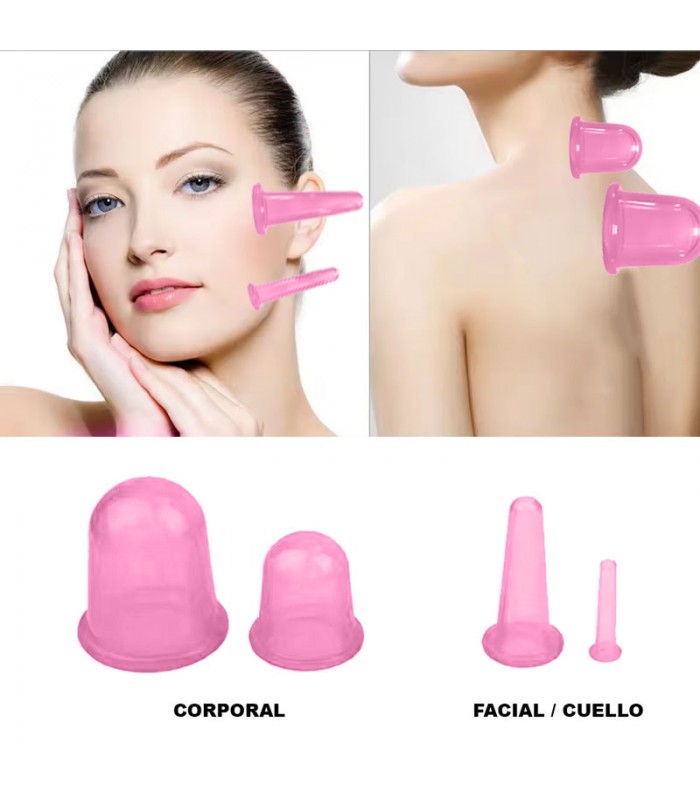 Kit de Ventosas 4 Piezas Para Masaje Cupping