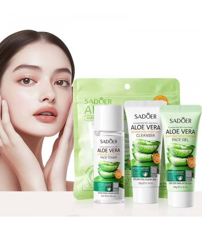 Kit de Viaje Para Limpieza Facial con Aloe Vera