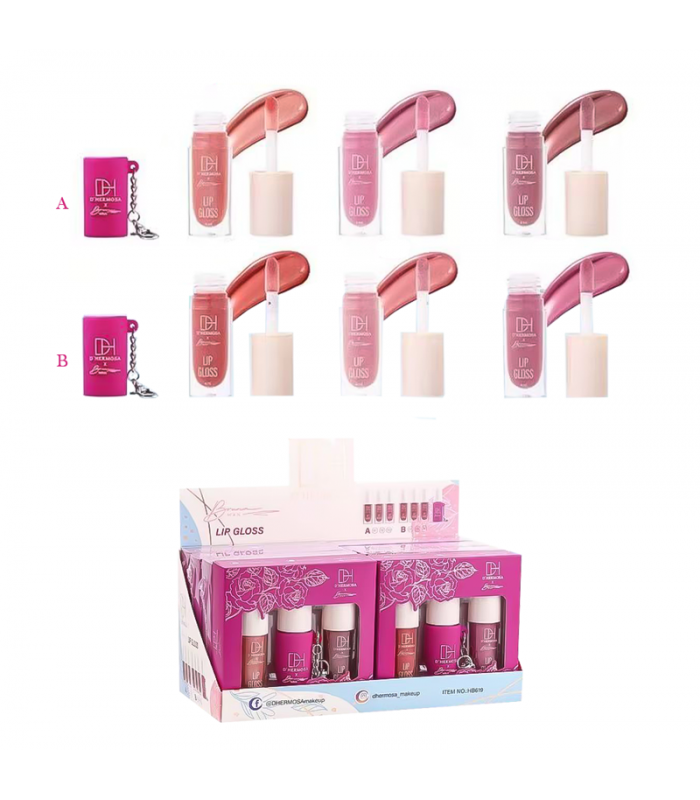 Kit Lip Gloss con Llavero Dhermosa x Bruna Wan