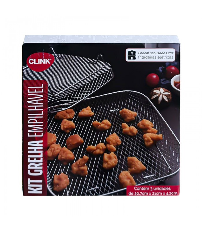 Parrilla Cuadrada de Inox 3 niveles Para Freidora