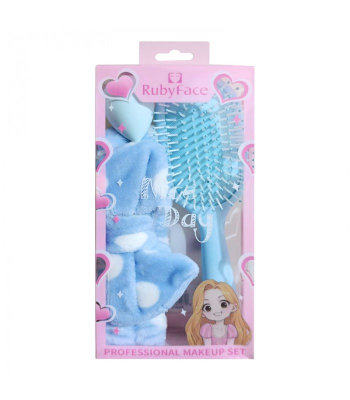 Kit de Peine con Vincha Para Maquillaje + Esponja