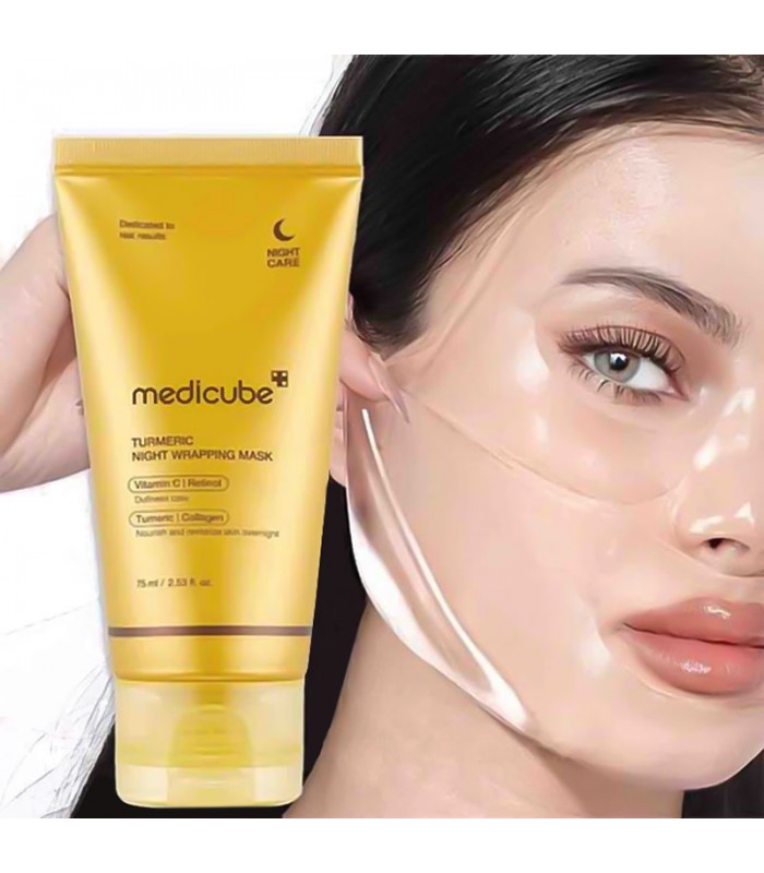 MEDICUBE Kojic Acid Turmeric Wrapping Mask 75ml – Iluminadora Nocturna Antimanchas