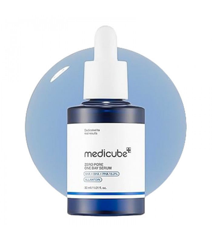 MEDICUBE Zero Pore One Day Serum 30ml | Serum Exfoliante y Minimizador de Poros con AHA BHA PHA y niacinamida