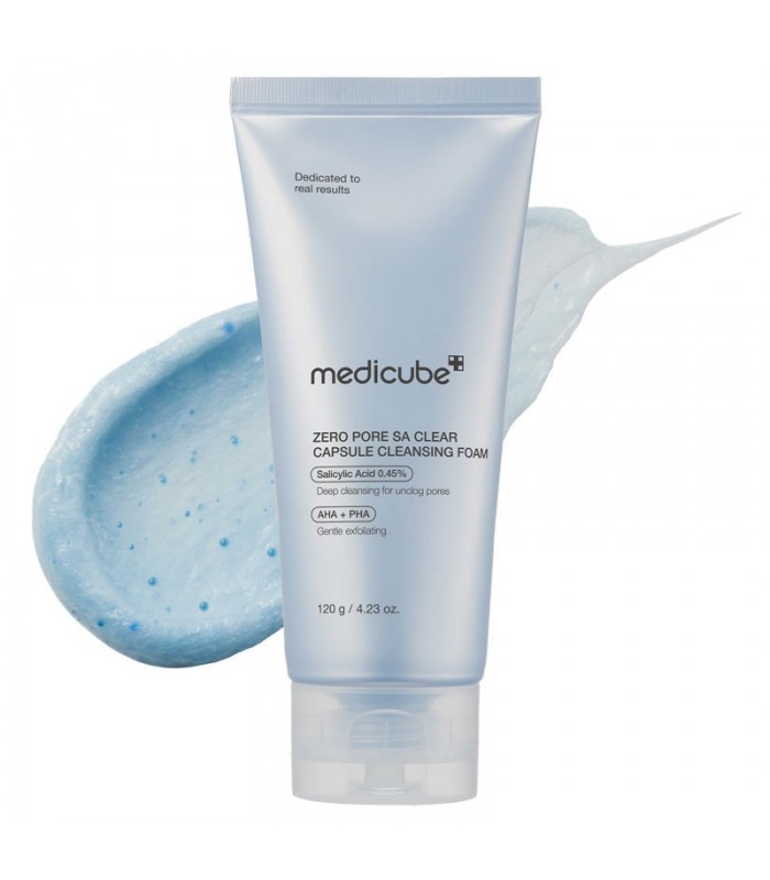 MEDICUBE Zero Pore SA Clear Capsule Cleansing Foam 120g | Limpiadora exfoliante con BHA y exosomas