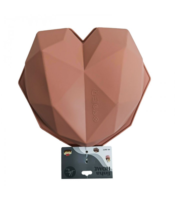 Molde de Silicona Corazon Geometrico 3D para Reposteria