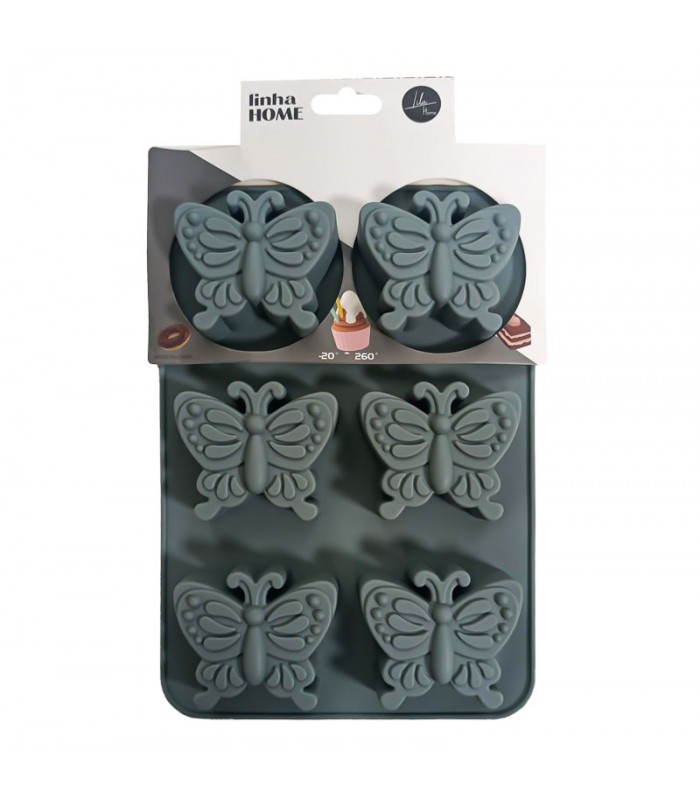 Molde de Silicona para Budin de Mariposa 6 Espacios