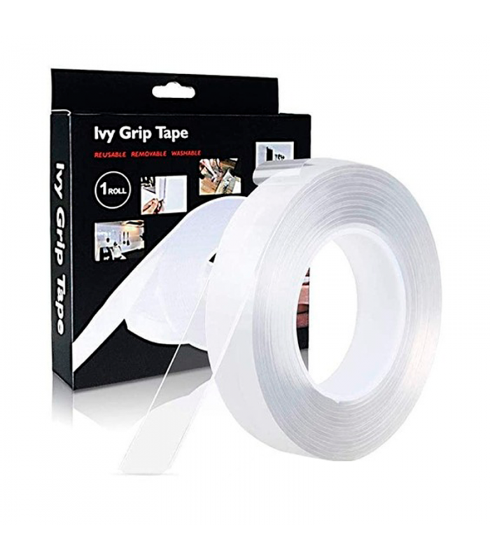 Ivy Grip Tape Cinta Transparente Doble Faz Lavable & Reutilizable