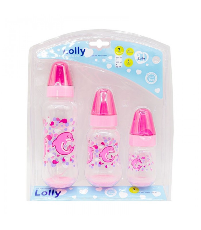 Kit De Biberon Lolly Tetina Natural 3 Piezas