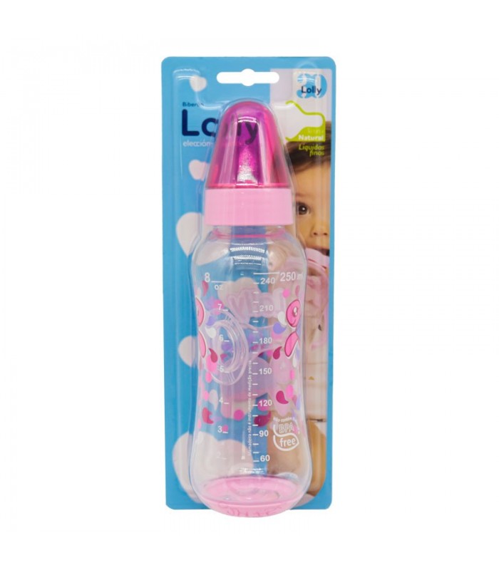 Biberon Lolly Tetina Natural Silicona 250ml